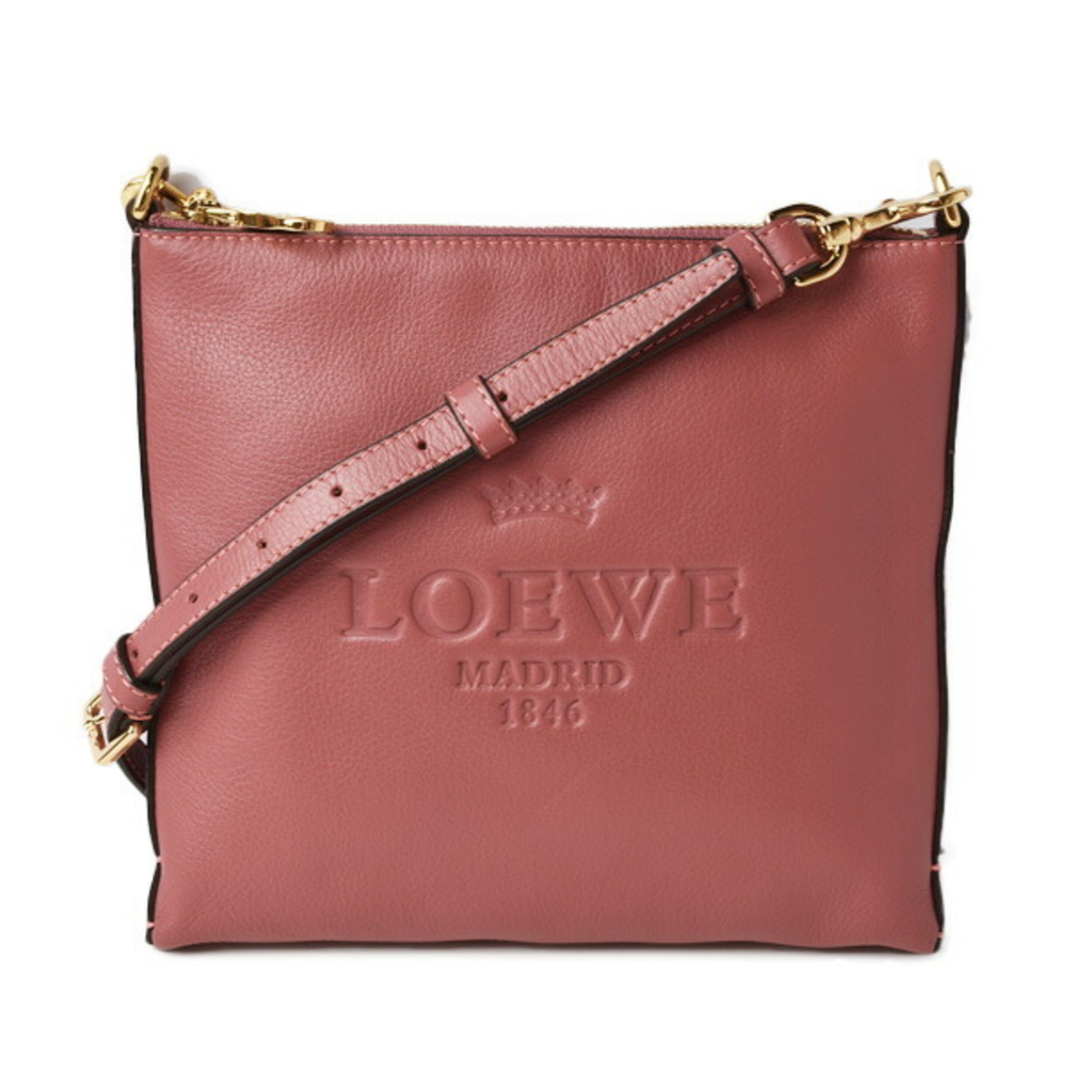 Loewe Shoulder Bag / Clutch Pouch 2way Heritage Lambskin Dark Pink